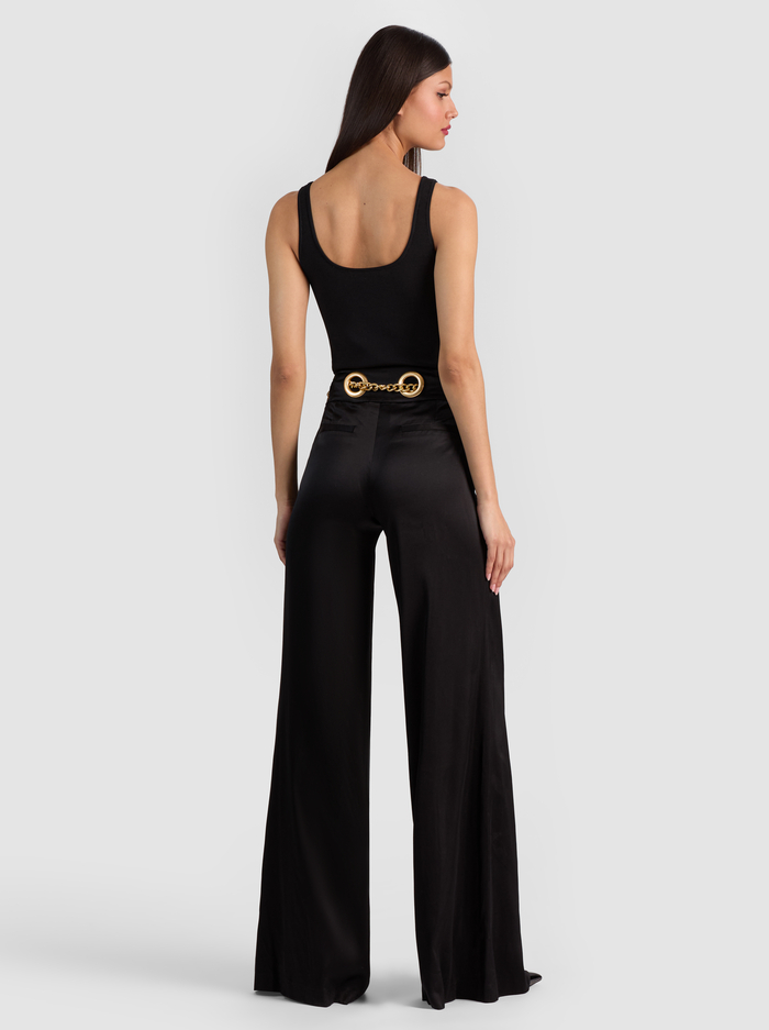 OLIVIA WIDE LEG CHAIN BELT PANT - BLACK image 2 - ALICE + OLIVIA