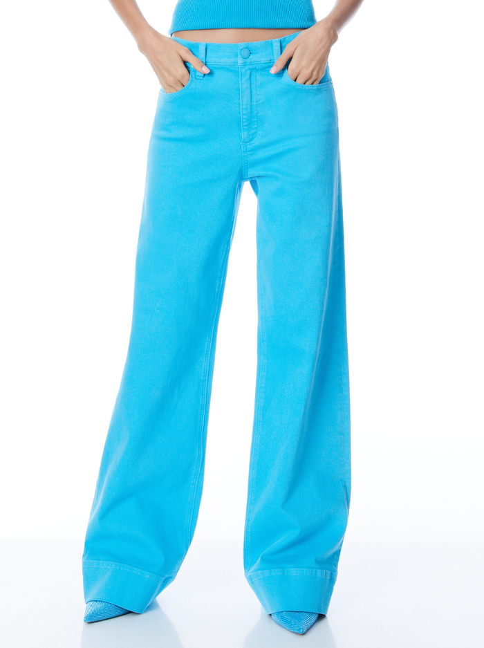 SOFIA HIGH RISE BOYFRIEND JEAN - OCEAN FLOOR - Alice And Olivia