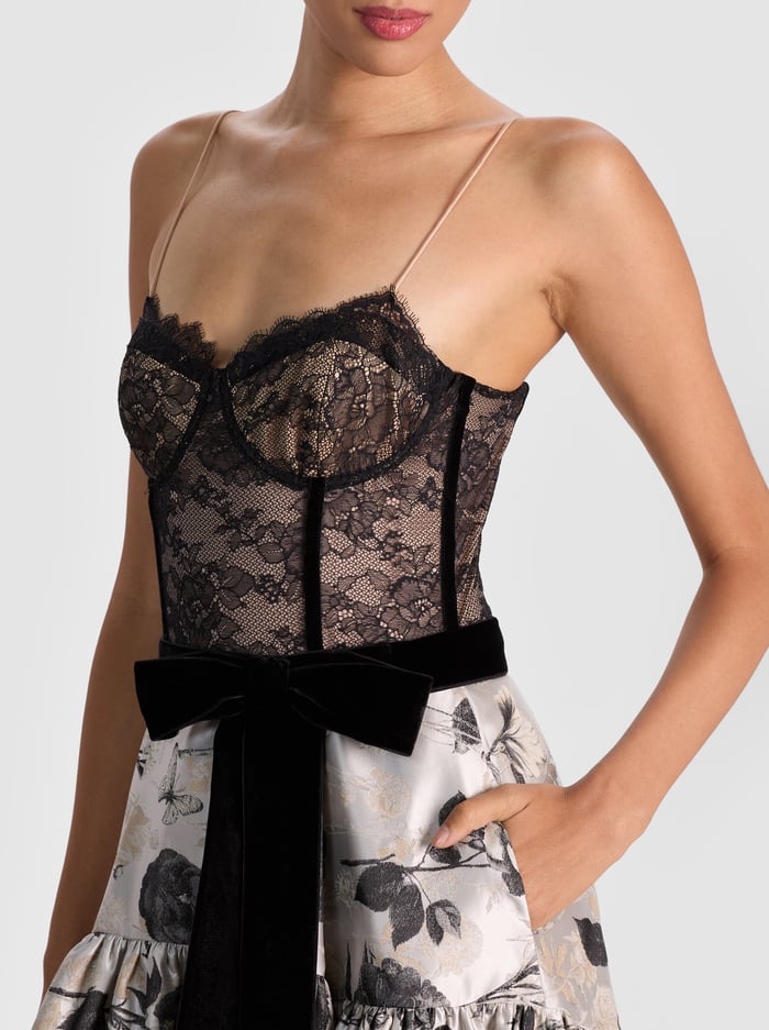 THERA TIERED GOWN - ARDEN FOREST/BLACK image 1 - Alice And Olivia