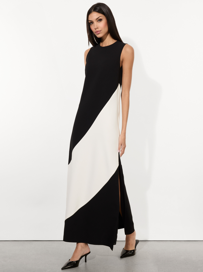 KATE MAXI DRESS - BLACK/OFF WHITE - Alice And Olivia