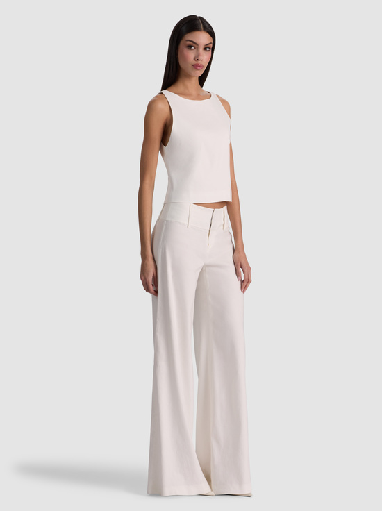 OFF WHITE-YVETTE LINEN BOAT NECK TANK