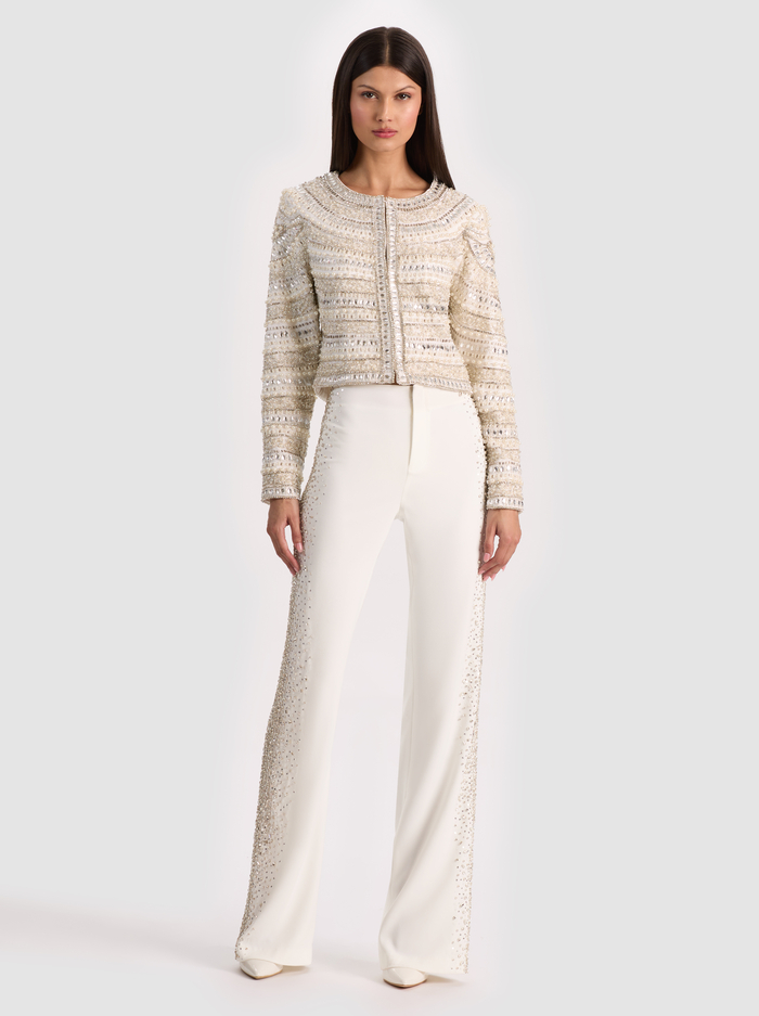 KIDMAN EMBELLISHED JACKET - OFF WHITE/SILVER image 2 - ALICE + OLIVIA