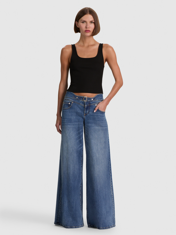 STANLEY CINCH BUCKLE JEAN - BROOKLYN BLUE image 1 - ALICE + OLIVIA