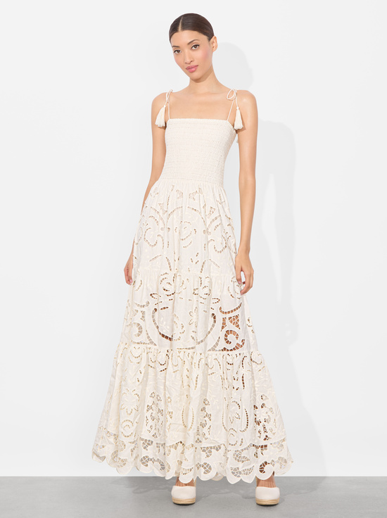 OFF WHITE-MARNA TIERED MAXI DRESS