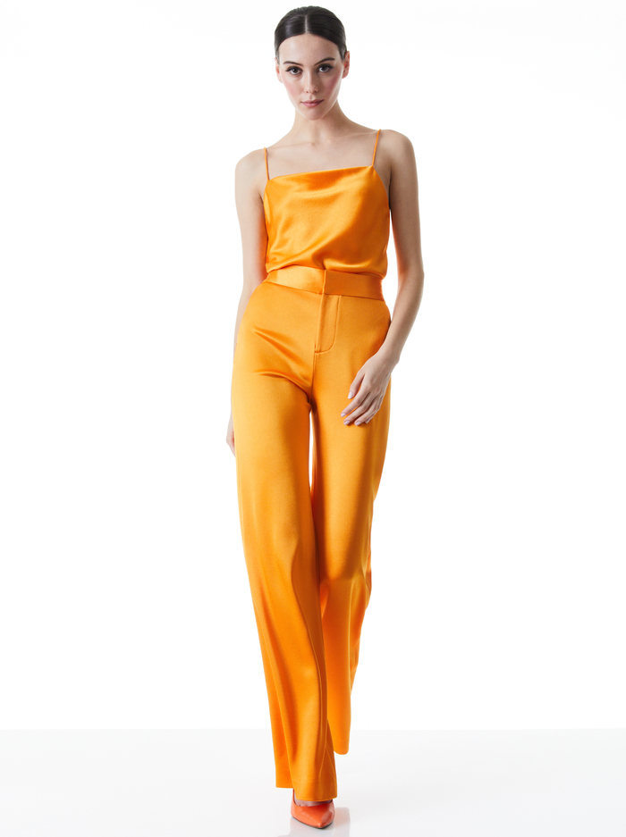 DEANNA HIGH WAISTED BOOTCUT PANT - TANGERINE image 4 - Alice And Olivia