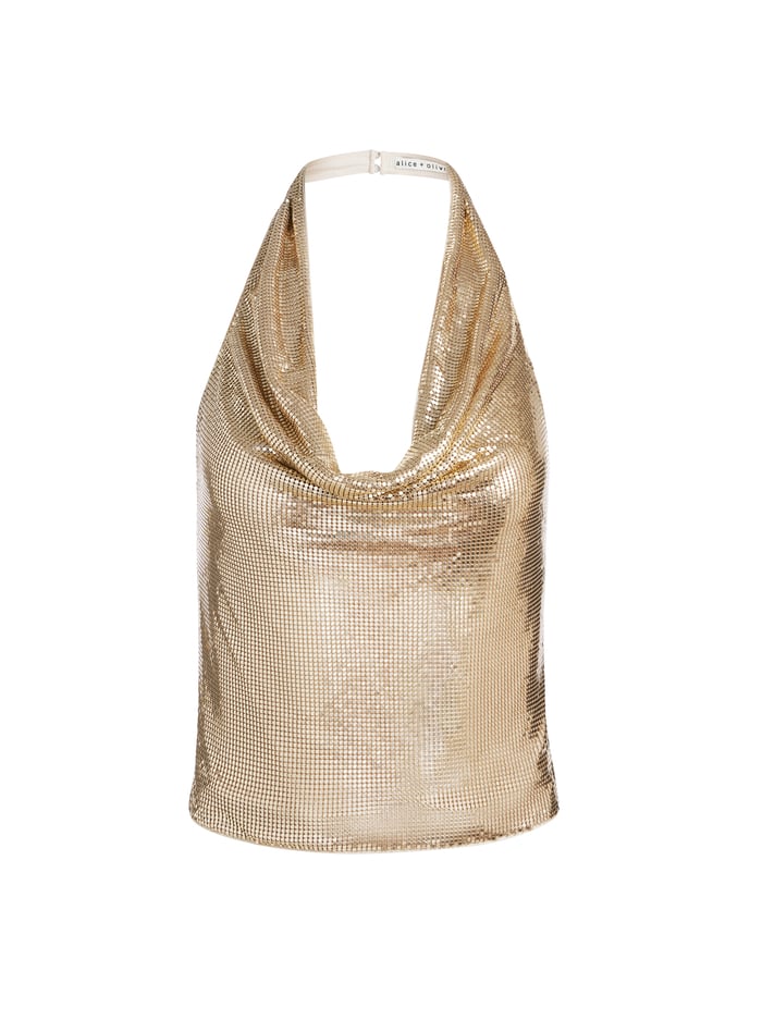 OLETA CROP TOP - PALE GOLD image 5 - Alice And Olivia
