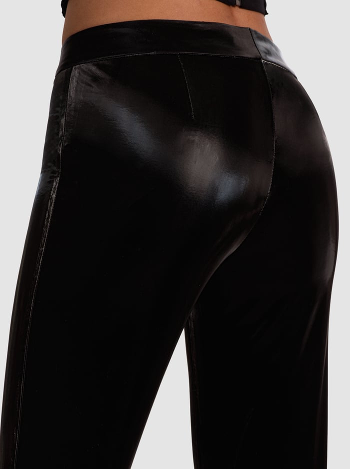 BELLA VEGAN BOOTCUT PANT - BLACK image 3 - Alice And Olivia