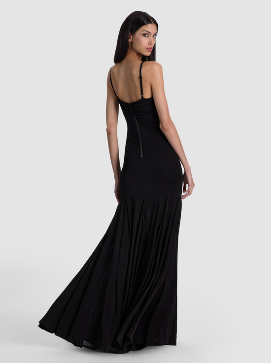 BLACK-IRINA TWIST FRONT MAXI DRESS