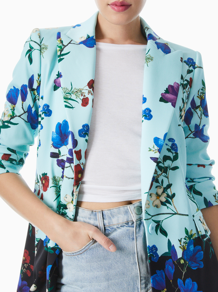 JUSTINE ROLLED CUFF BLAZER - BEAUTIFUL BLOOMS LG JULEP image 3 - Alice And Olivia