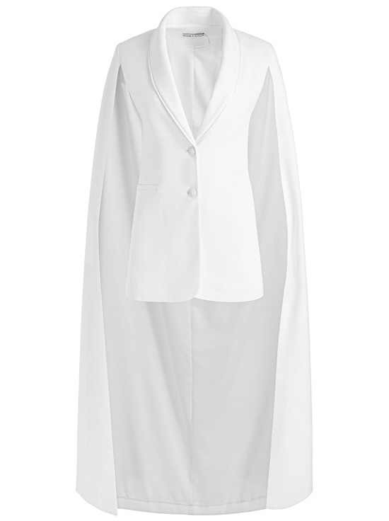 OFF WHITE-ESTHER CAPE SLEEVE MAXI BLAZER