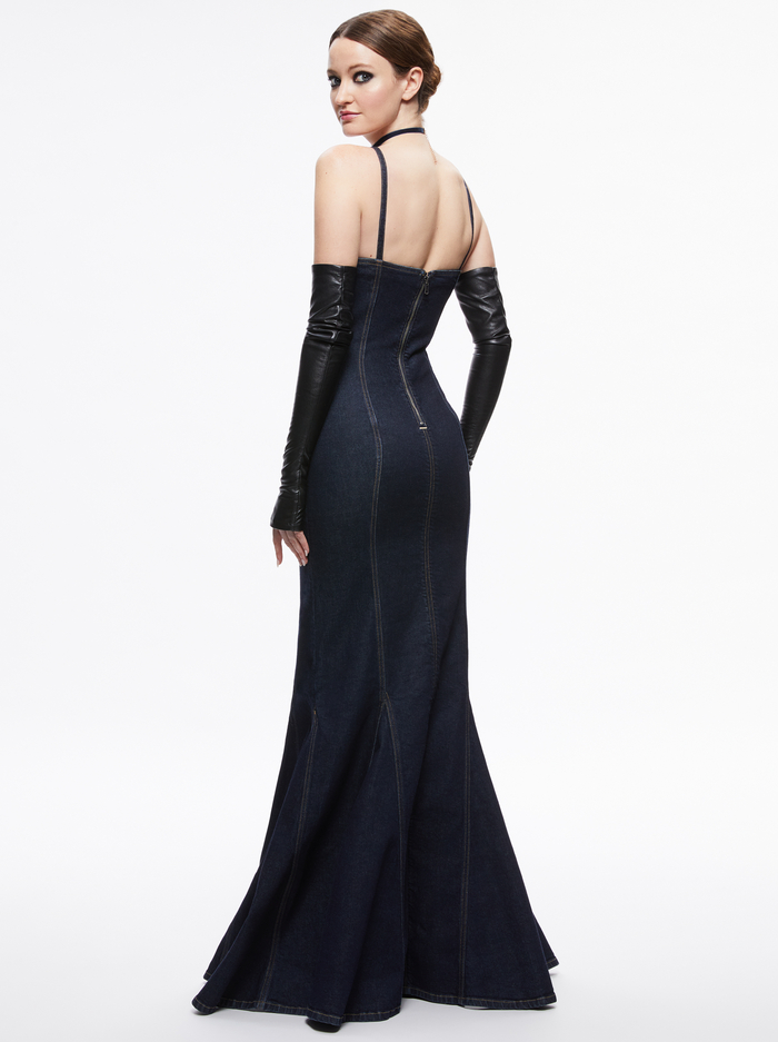 NATACHA GODET MAXI DENIM DRESS - DARK RINSE image 1 - Alice And Olivia