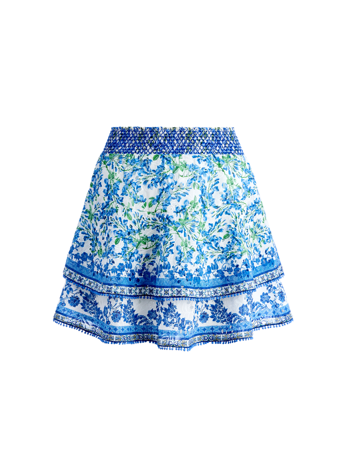 CRAWFORD SMOCKED MINI SKIRT - EVE DITSY/MULTI image 5 - Alice And Olivia