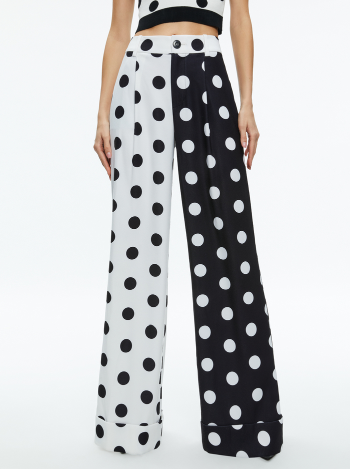 TOMASA CUFFED TROUSER - FANTASY DOT COMBO LG - Alice And Olivia