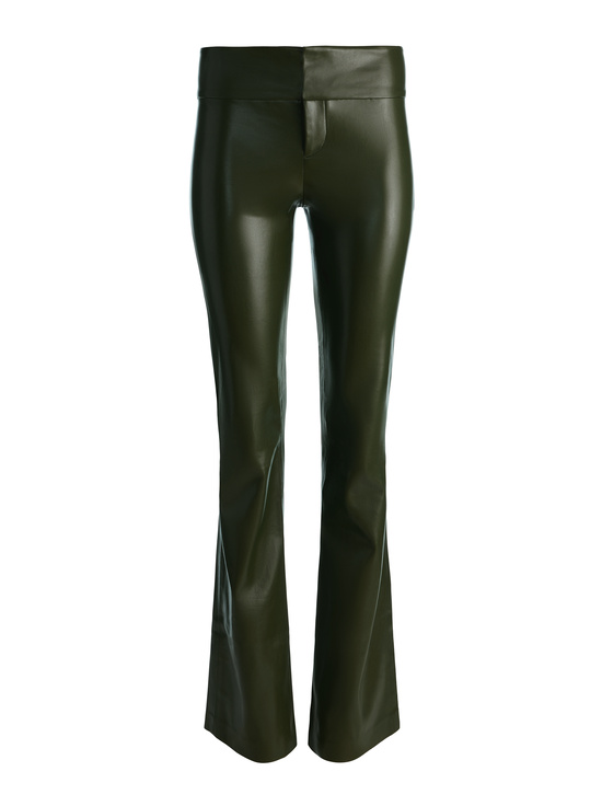 DARK OLIVE-OLIVIA VEGAN BOOTCUT PANT