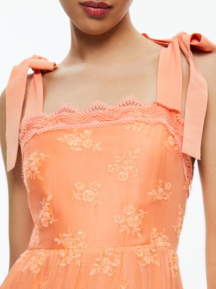 VEGA SLEEVELESS TIERED MAXI DRESS - CORAL image 1 - Alice And Olivia