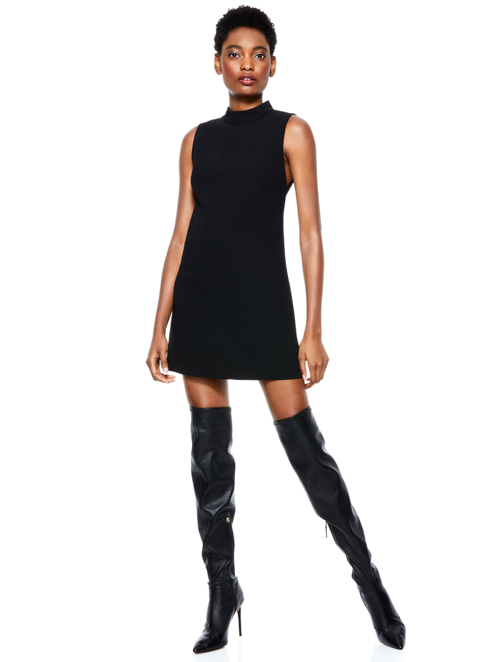 ARLENA MOCKNECK TUNIC DRESS - BLACK image 4 - ALICE + OLIVIA