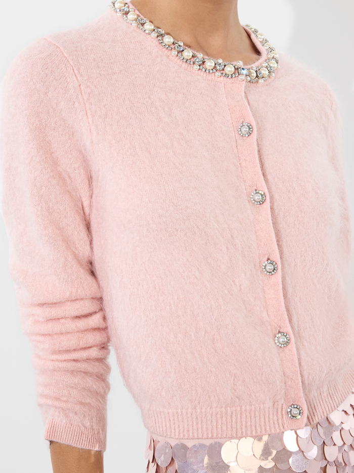 DOLLIE CASHMERE CARDIGAN - PEARL BLUSH image 3 - Alice And Olivia