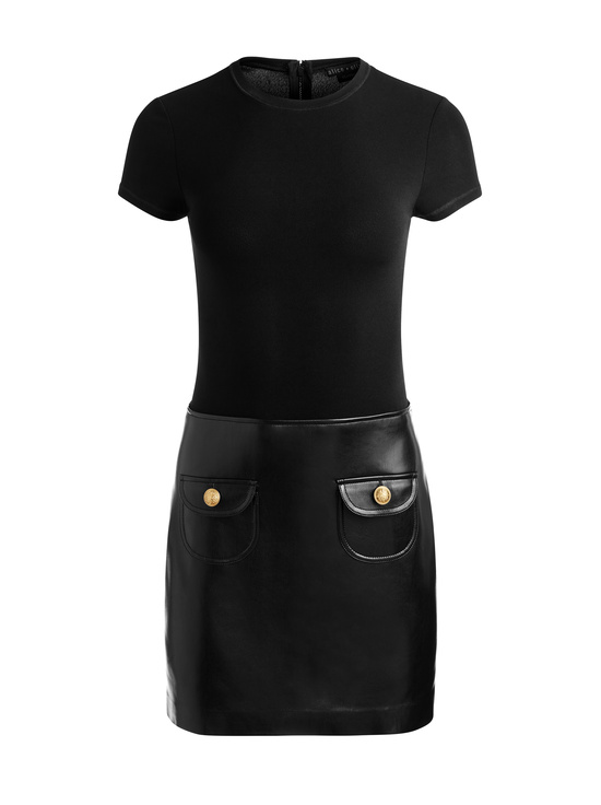 BLACK-SYDNEY VEGAN MINI DRESS