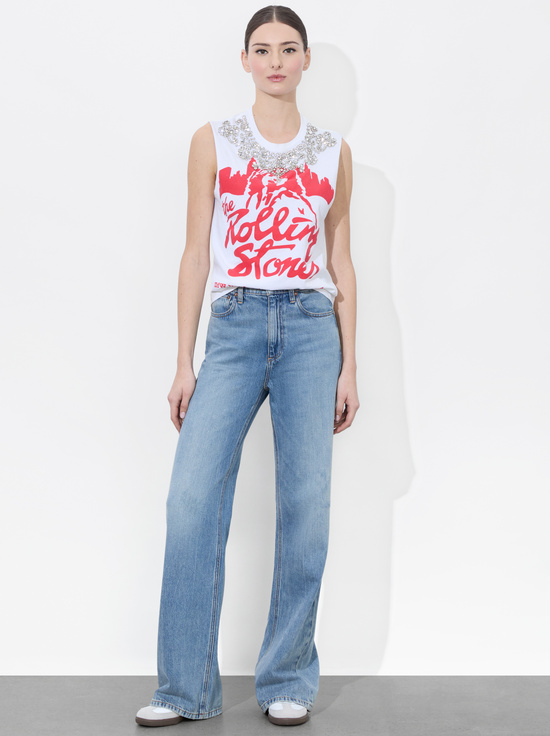 OFF WHITE/MULTI-MICAH MUSCLE TANK