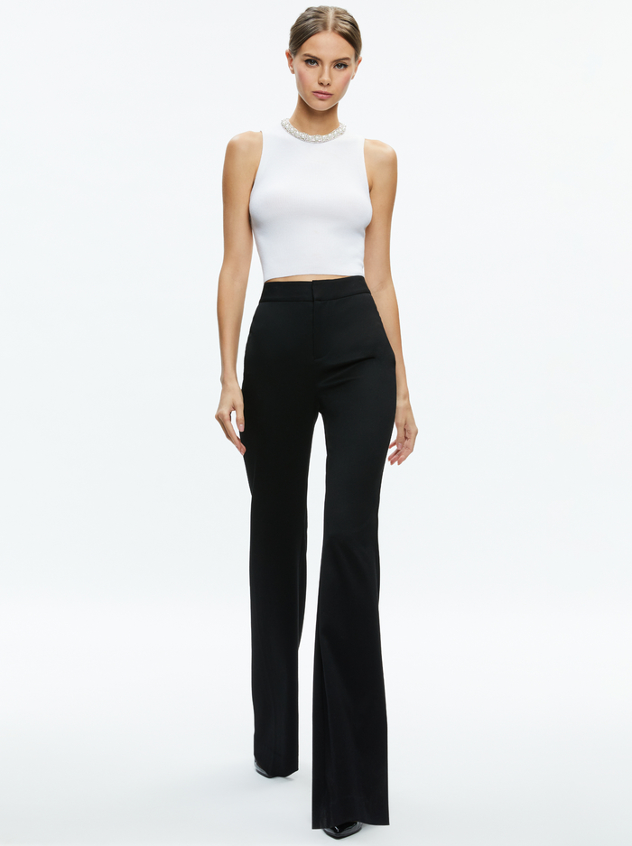 AMITY EMBELLISHED NECK CROPPED TANK - SOFT WHITE image 4 - Alice And Olivia