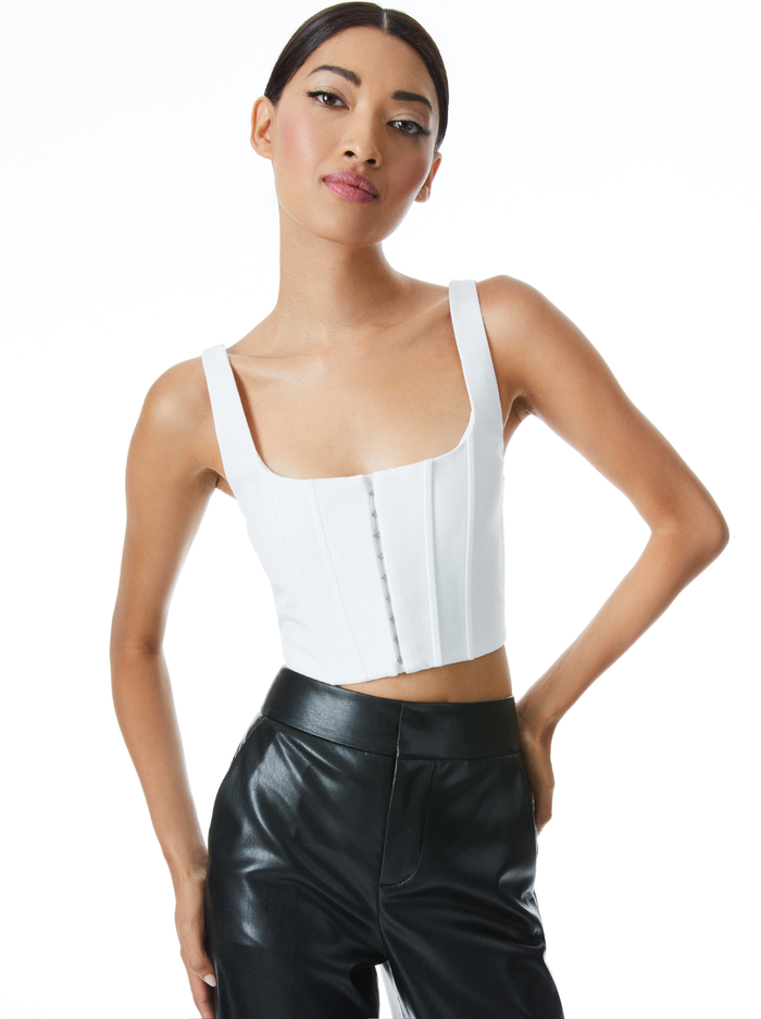 BRESLIN BONED CORSET TOP - OFF WHITE - Alice And Olivia