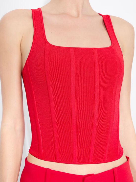 BRIGHT RUBY-SARIAH CORSET TANK