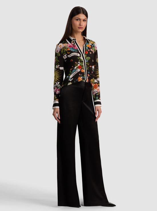 SOLAR STRENGTH BLACK-WILLA SILK BLOUSE