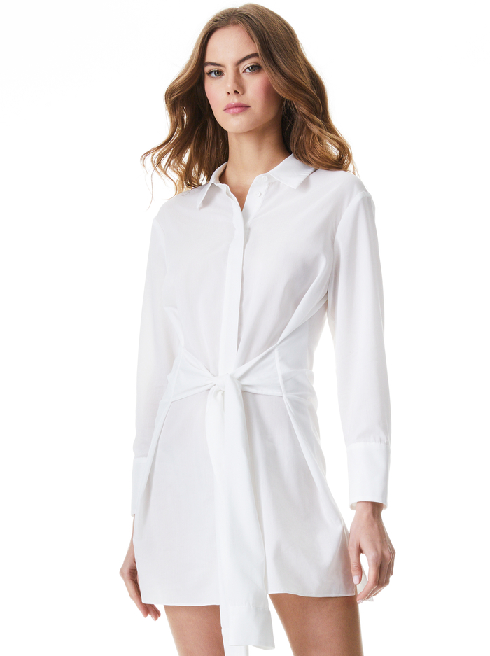 MARIE BUTTON DOWN SHIRT DRESS - OFF WHITE image 2 - Alice And Olivia