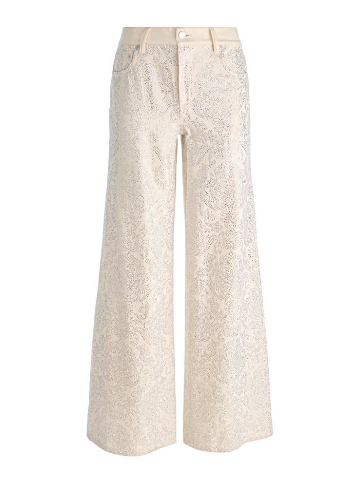 AMAZING EMBELLISHED JEAN - OFF WHITE/MULTI image 5 - ALICE + OLIVIA