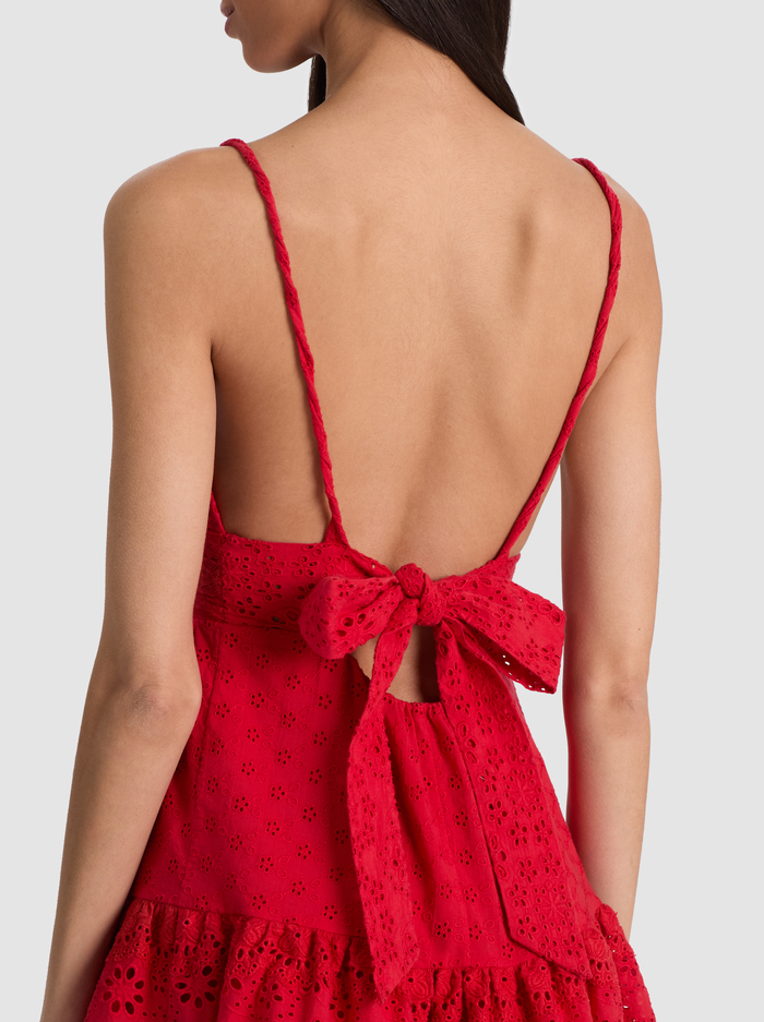 LORENE EMBROIDERED MINI DRESS - CHILI PEPPER image 1 - ALICE + OLIVIA