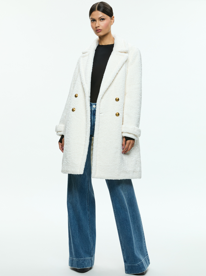 TOWNES TEDDY PEACOAT - OFF WHITE - Alice And Olivia