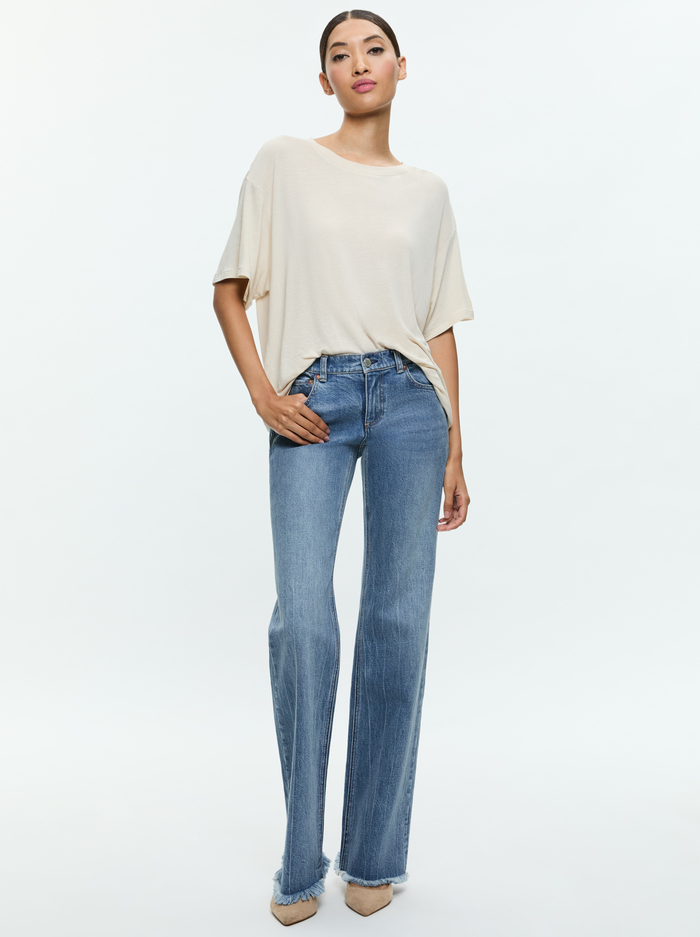 EVAN OVERSIZED TEE - OATMEAL image 1 - Alice And Olivia