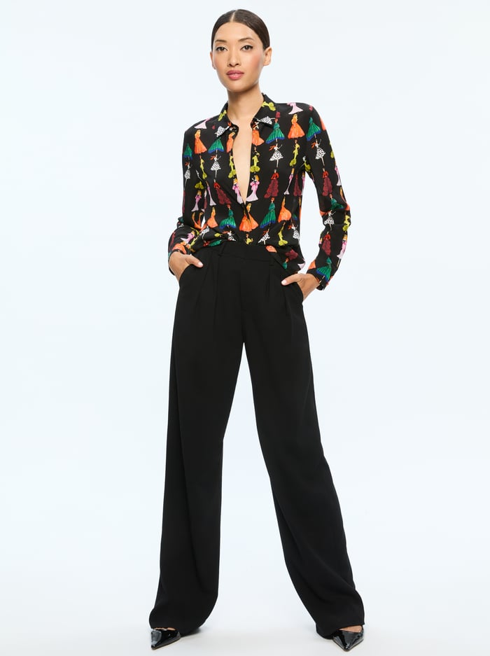 WILLA STACEFACE TOP - ROMANTIC STACE BLACK image 4 - Alice And Olivia