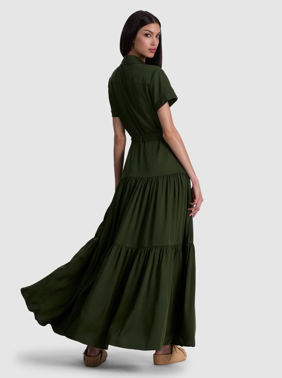 DARK FERN-LUCY MAXI SHIRT DRESS