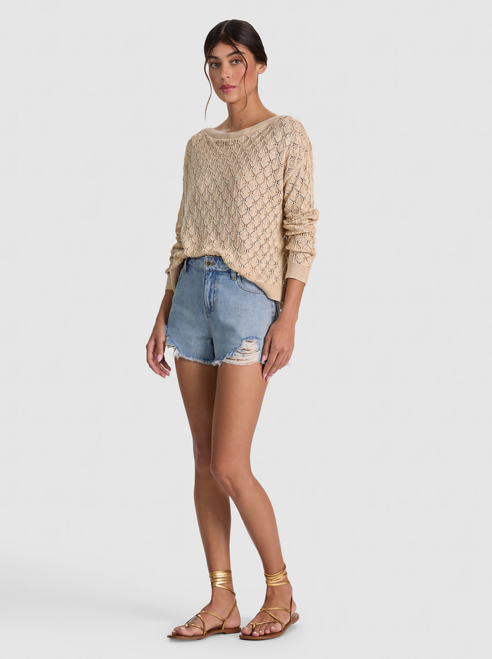 LEXI BOAT NECK PULLOVER - SAND image 4 - ALICE + OLIVIA