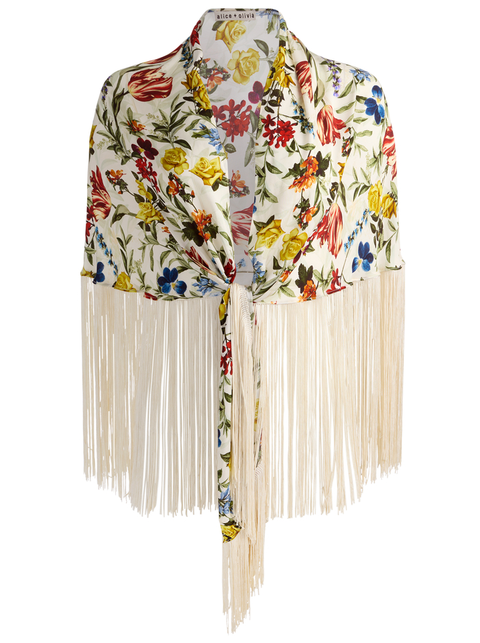 MESHA SHAWL - DESERT SPRIGS VANILLA image 4 - ALICE + OLIVIA