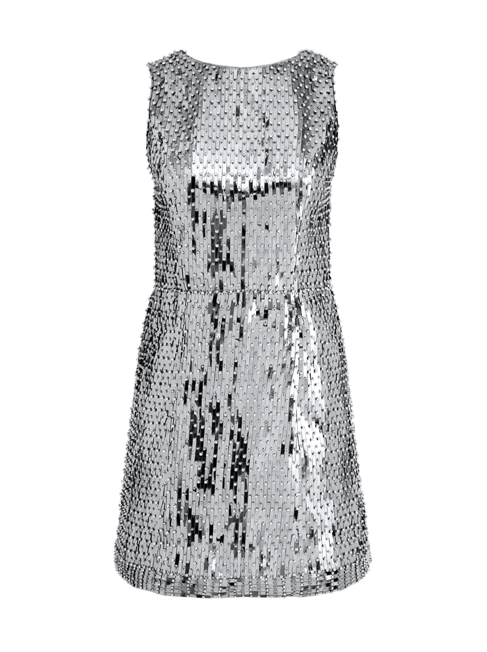 LINDSEY EMBELLISHED MINI GOWN - SILVER image 5 - Alice And Olivia