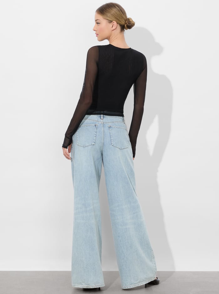 DELAINA LAYERED TOP - BLACK/BLACK image 3 - Alice And Olivia