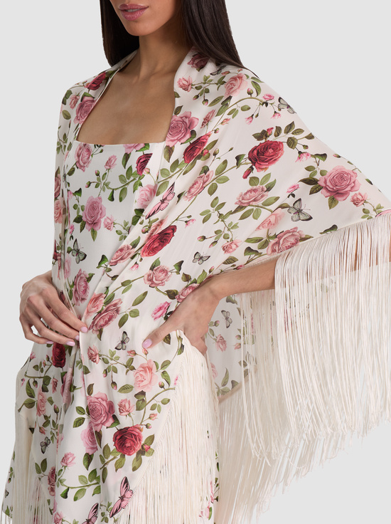 GARDEN GOSSIP OFF WHITE-MESHA SHAWL