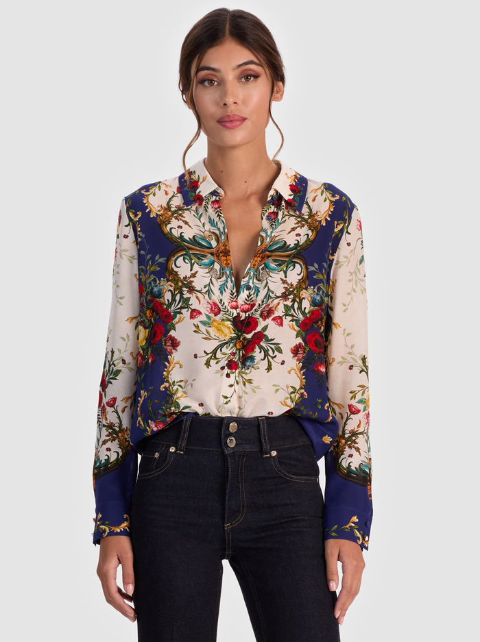 WILLA SILK BLOUSE - GILDED ROSE - Alice And Olivia