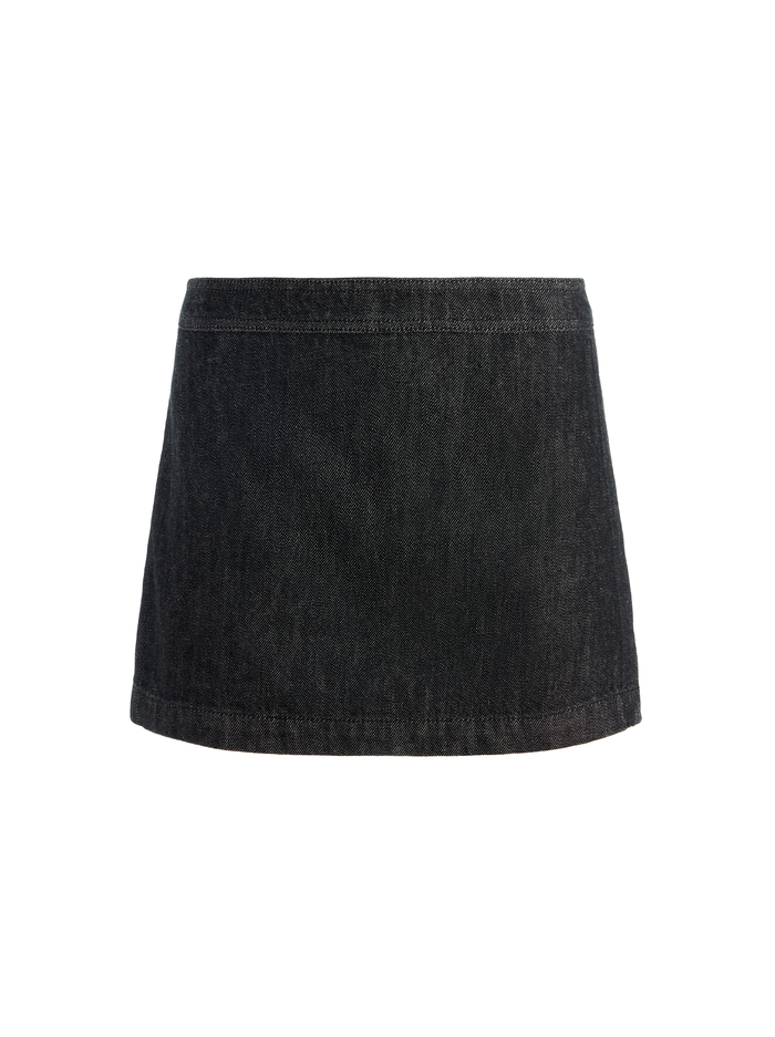 LAKELYN DENIM SKORT - MAYA CHARCOAL BLACK image 5 - Alice And Olivia