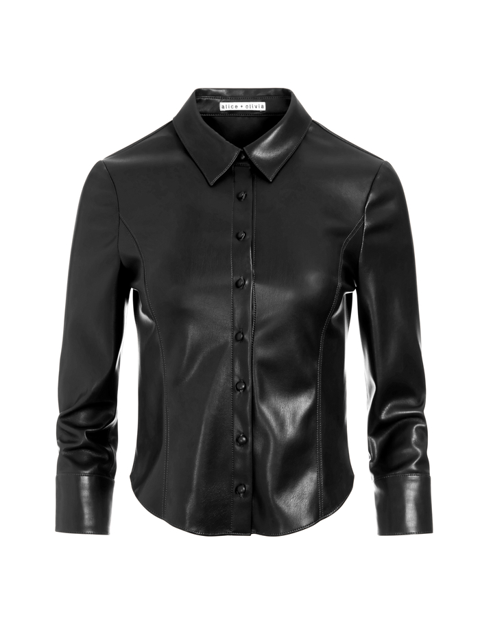 NADINE VEGAN TOP - BLACK image 5 - Alice And Olivia