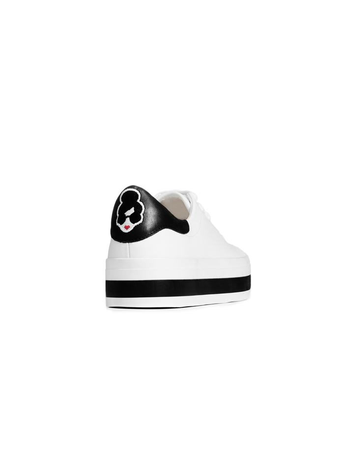 EZRA SNEAKER - PURE WHITE/BLACK image 3 - Alice And Olivia