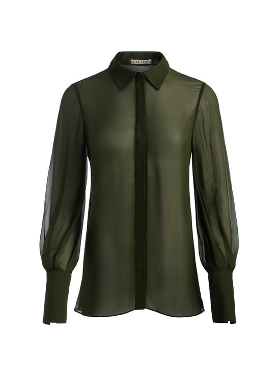 DARK OLIVE-TURNER BUTTON DOWN