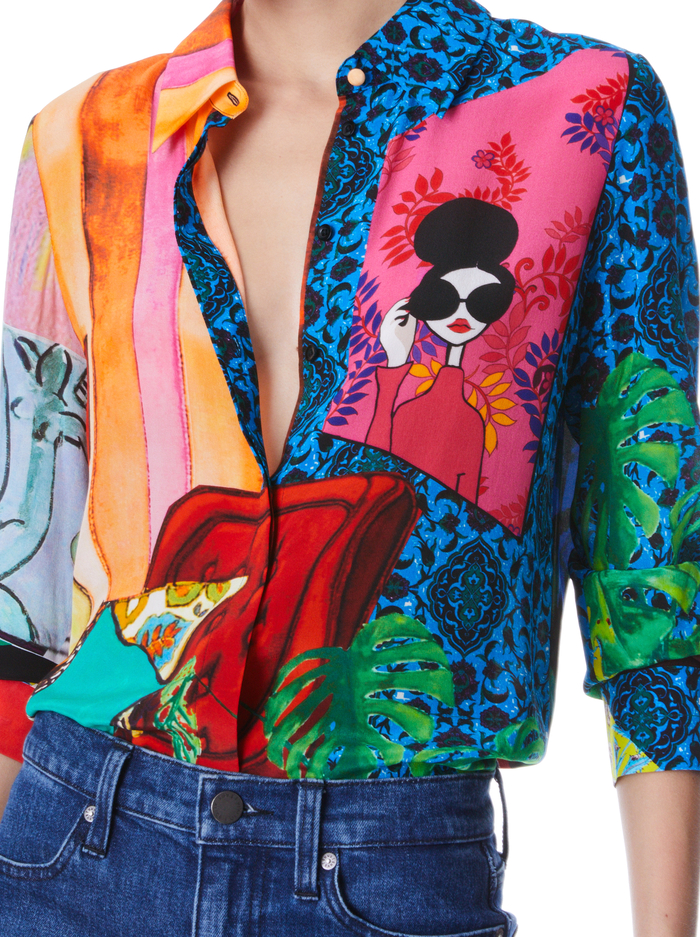 WILLA SILK BLOUSE - THE PARLOUR image 3 - ALICE + OLIVIA