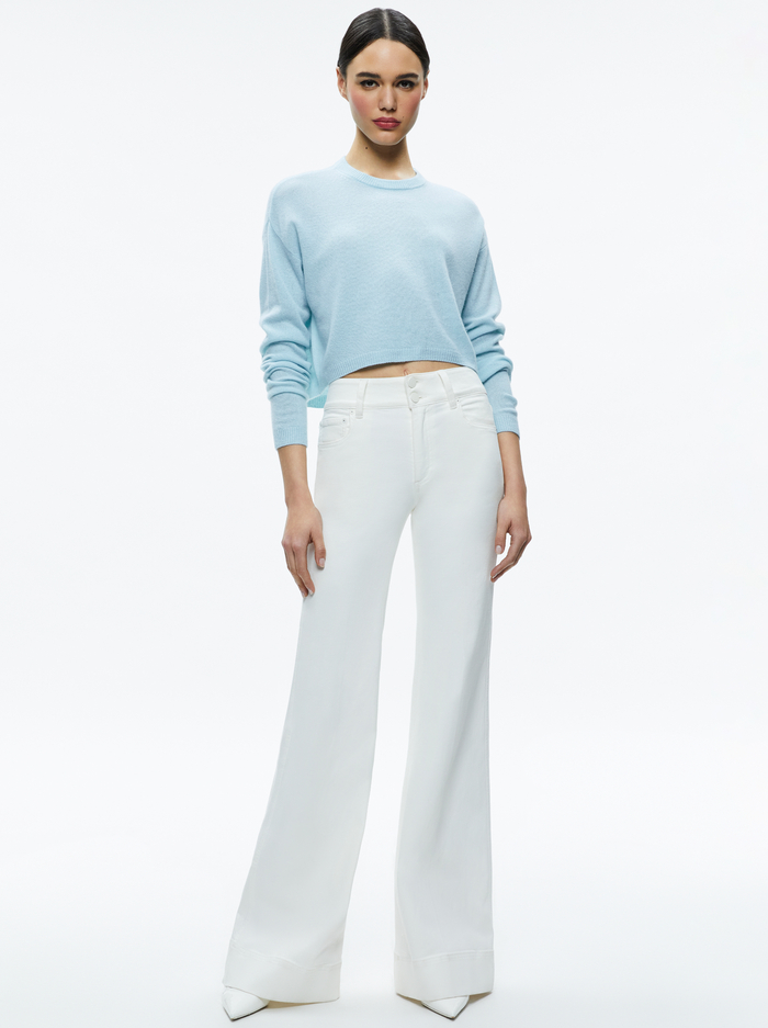 SHERRELL CASHMERE CREW NECK PULLOVER - SPRING SKY image 1 - Alice And Olivia