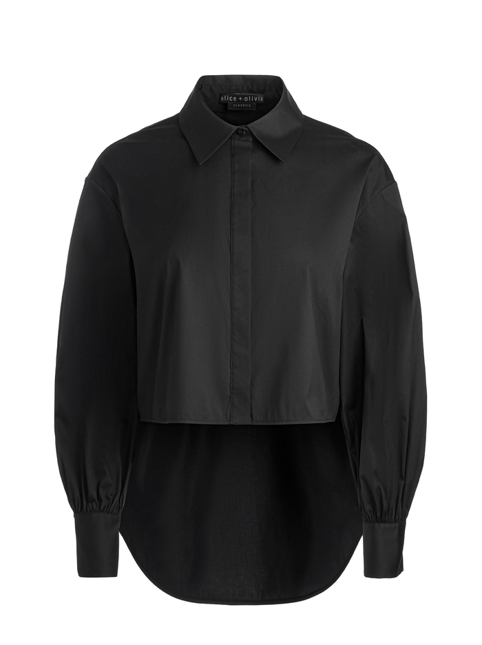 FINELY HIGH-LOW BLOUSE - BLACK image 5 - Alice And Olivia