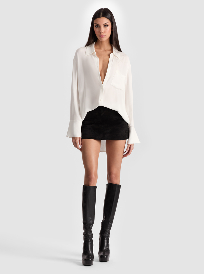 FINELY OVERSIZED BUTTON DOWN - OFF WHITE image 1 - Alice And Olivia