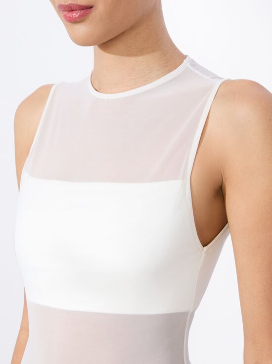 OFF WHITE-BANDEAU SLEEVELESS BODYSUIT