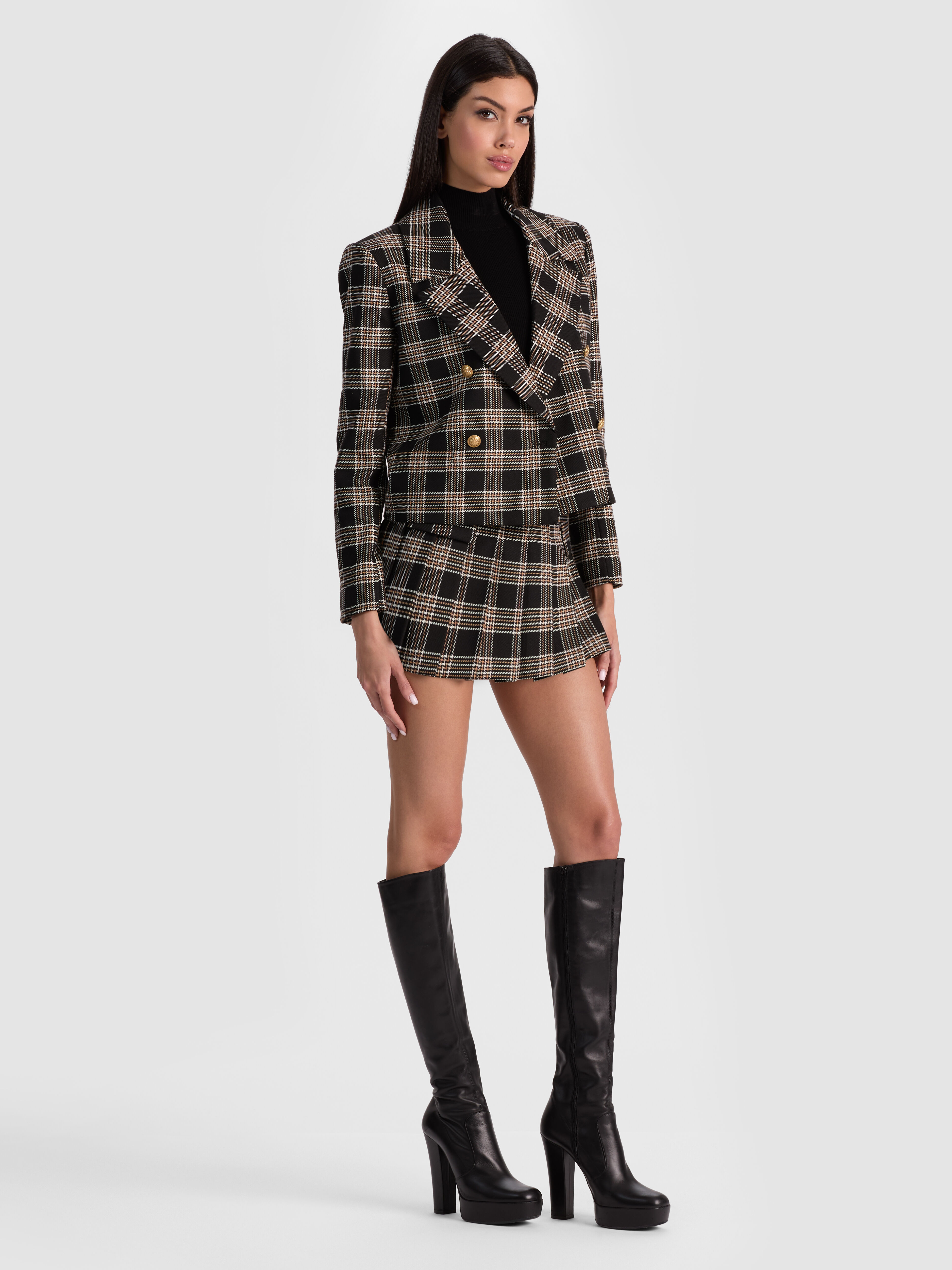 （セレブ御用達）Alice+Olivia フェイクファージャケット ALICE + OLIVIA】フェイクファー ジャケット ストライプ (Alice+
